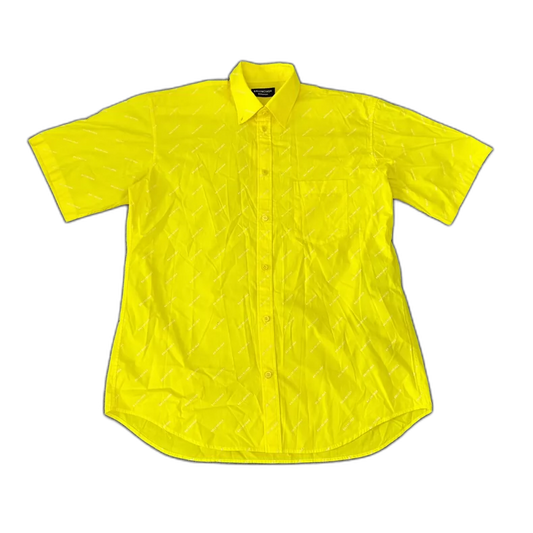 Bright Yellow Balenciaga Short Sleeve Shirt
