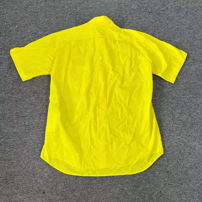 Bright Yellow Balenciaga Short Sleeve Shirt