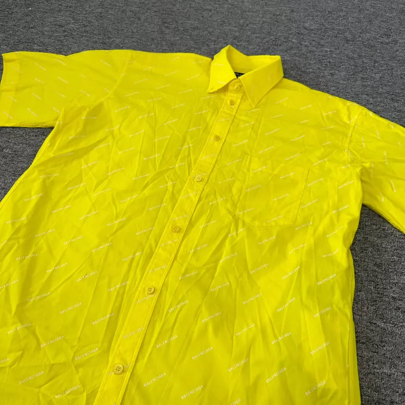 Bright Yellow Balenciaga Short Sleeve Shirt