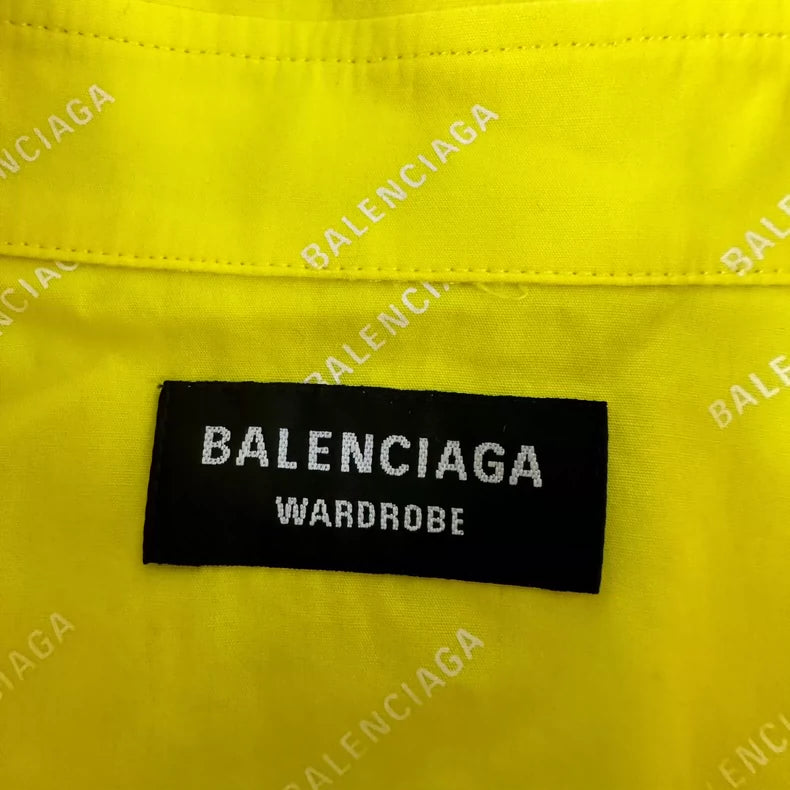 Bright Yellow Balenciaga Short Sleeve Shirt