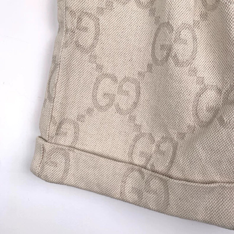 Gucci Logo Print Beige Casual Shorts