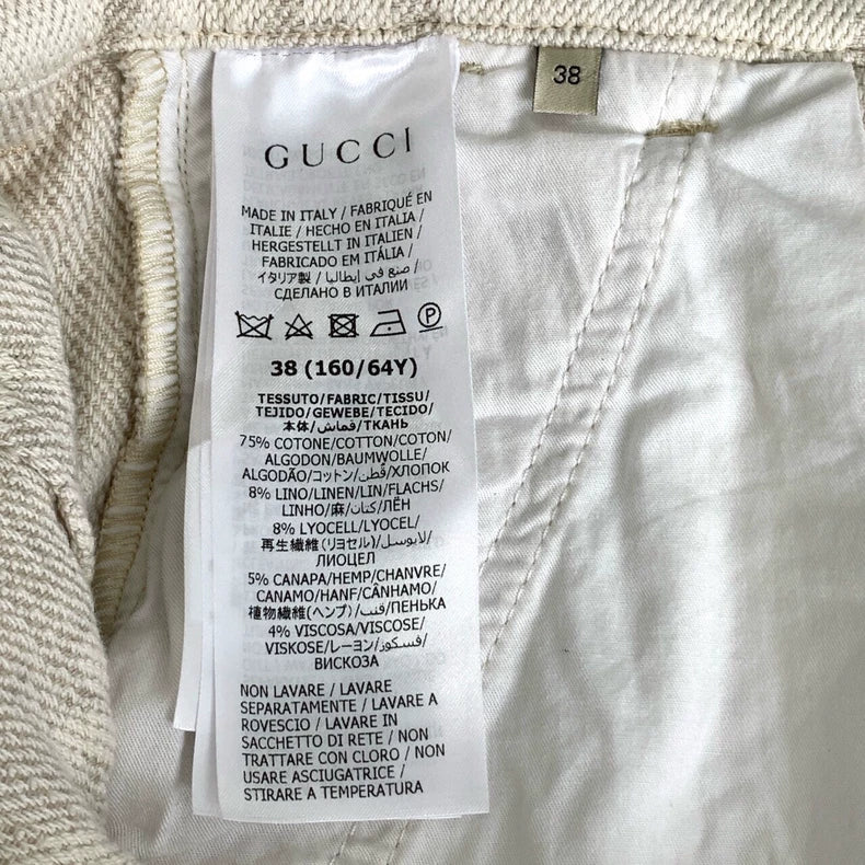 Gucci Logo Print Beige Casual Shorts
