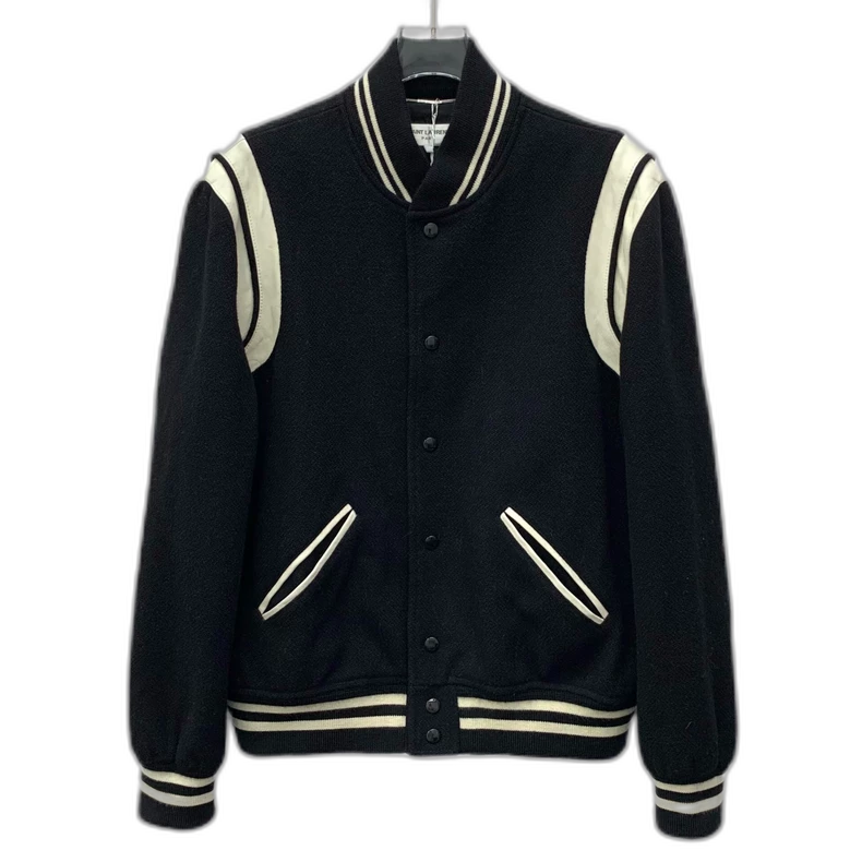 Saint Laurent Black Striped Wool Jacket