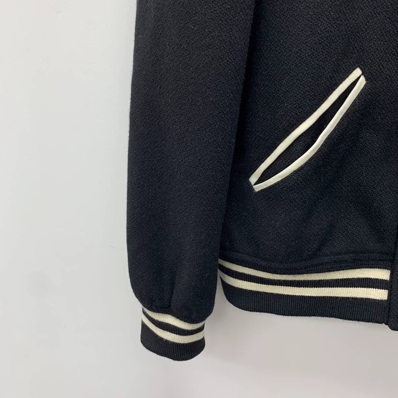 Saint Laurent Black Striped Wool Jacket