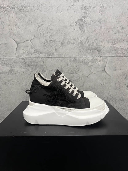 Rick Owens Black and White Sneakers-yf