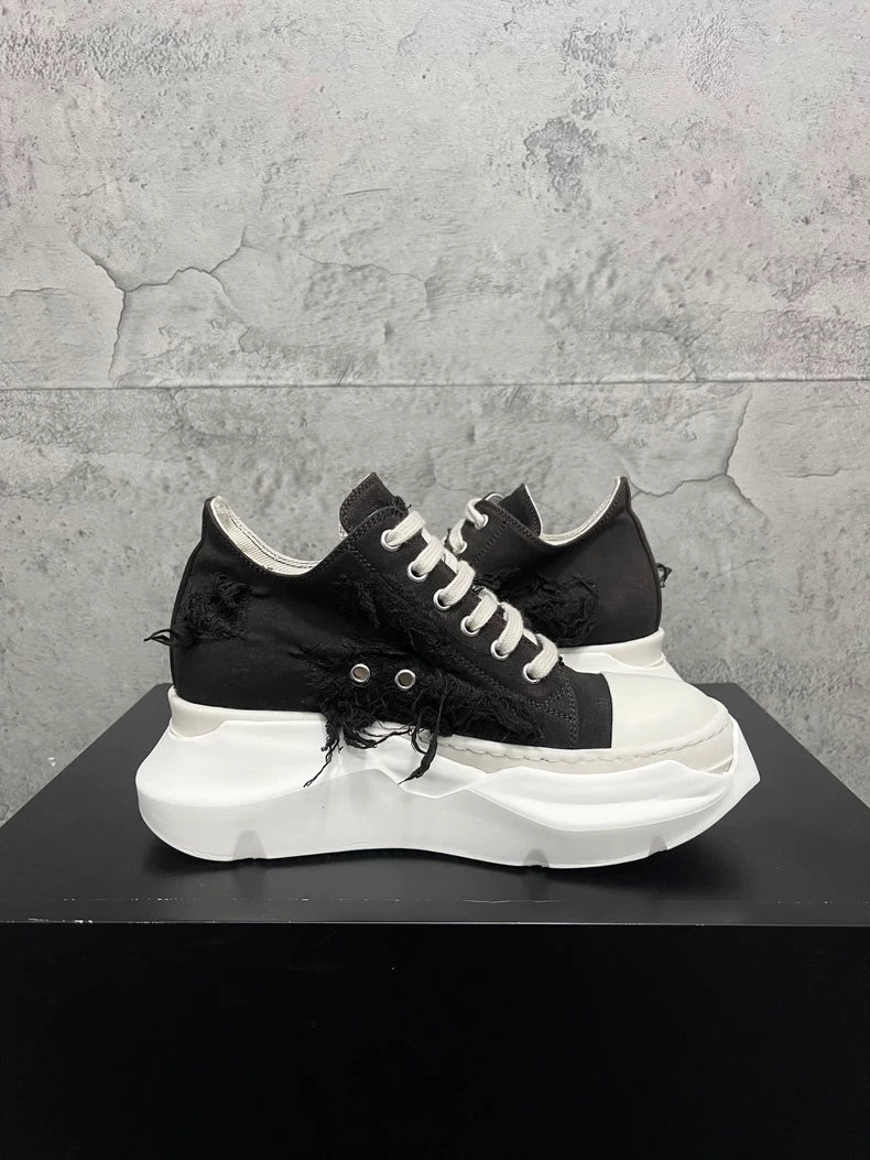 Rick Owens Black and White Sneakers-yf