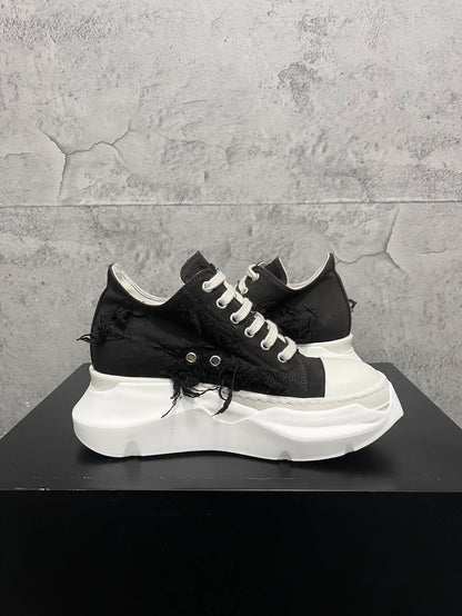 Rick Owens Black and White Sneakers-yf
