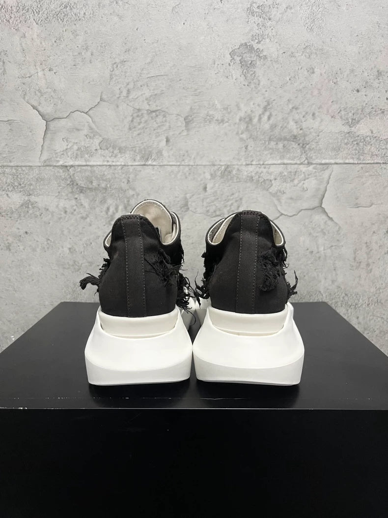Rick Owens Black and White Sneakers-yf