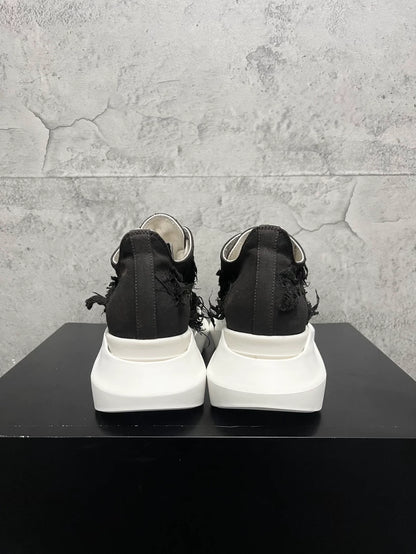 Rick Owens Black and White Sneakers-yf