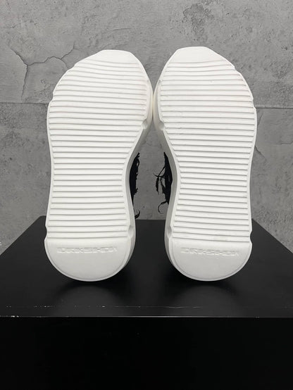 Rick Owens Black and White Sneakers-yf