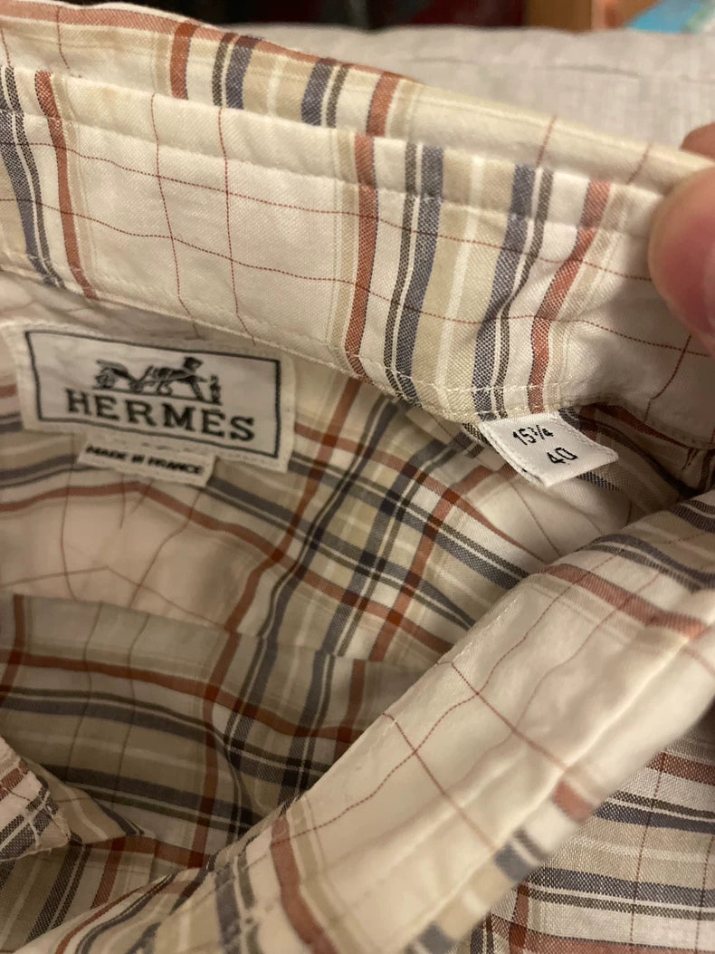 Hermes Short Sleeve Plaid Shirt