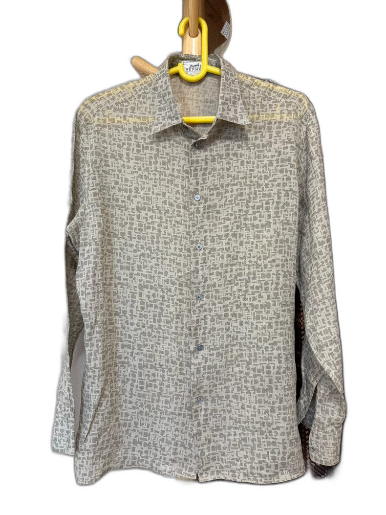 Hermes 100% Linen Long Sleeve Shirt