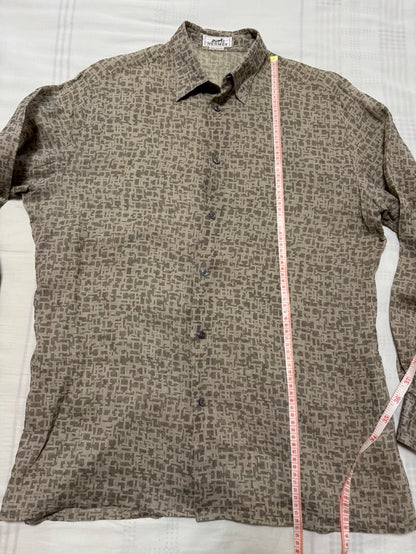 Hermes 100% Linen Long Sleeve Shirt