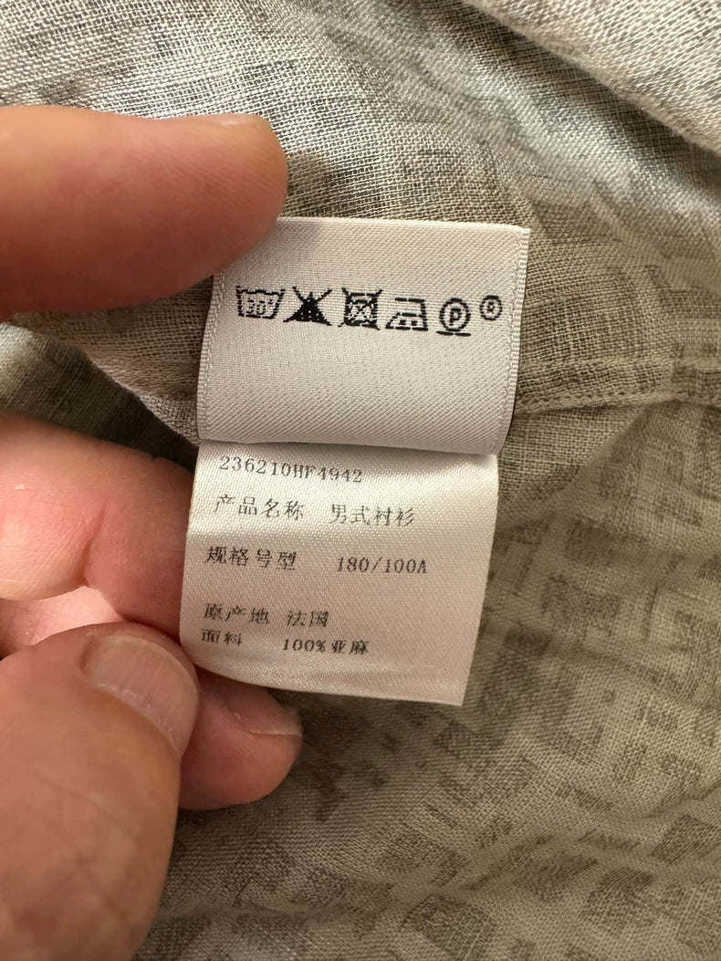 Hermes 100% Linen Long Sleeve Shirt