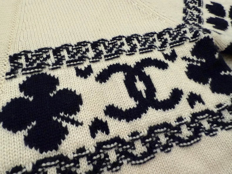 Chanel Clover Wool Cardigan Size 38