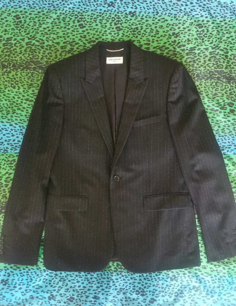 Saint Laurent Black Silver Thread Blazer