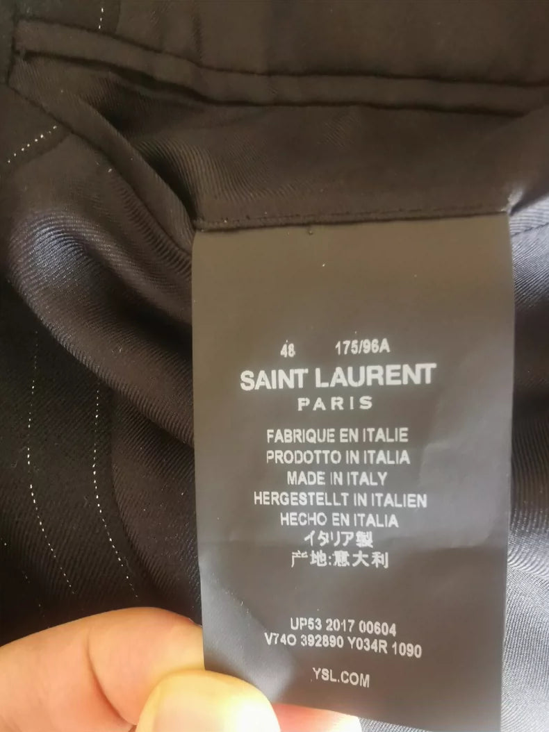Saint Laurent Black Silver Thread Blazer