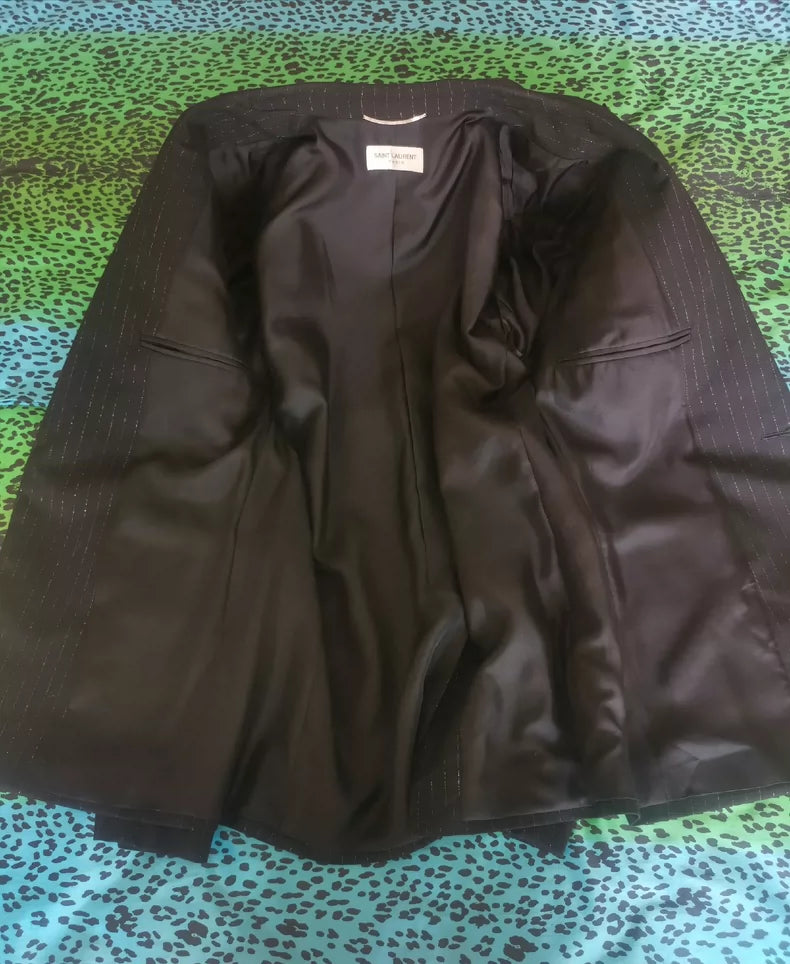Saint Laurent Black Silver Thread Blazer