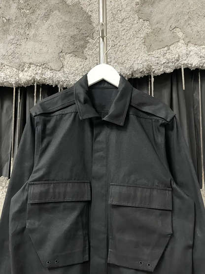 Rick Owens Black Long Sleeve Jacket for Men 0089