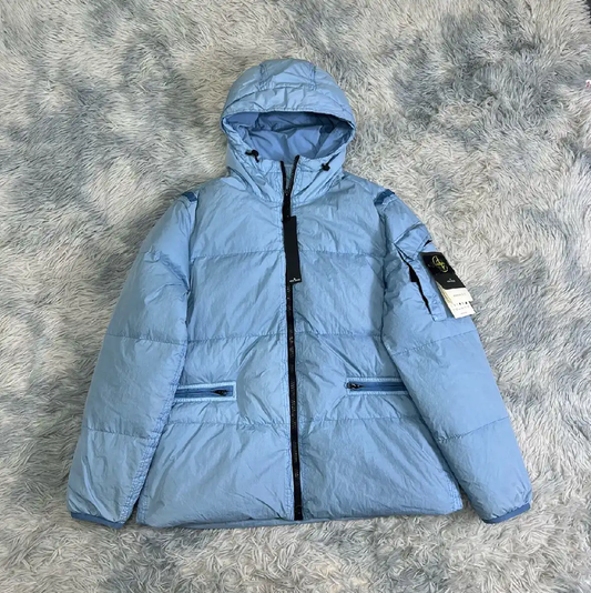 Stone Island Men's Light Blue Down Jacket 0089