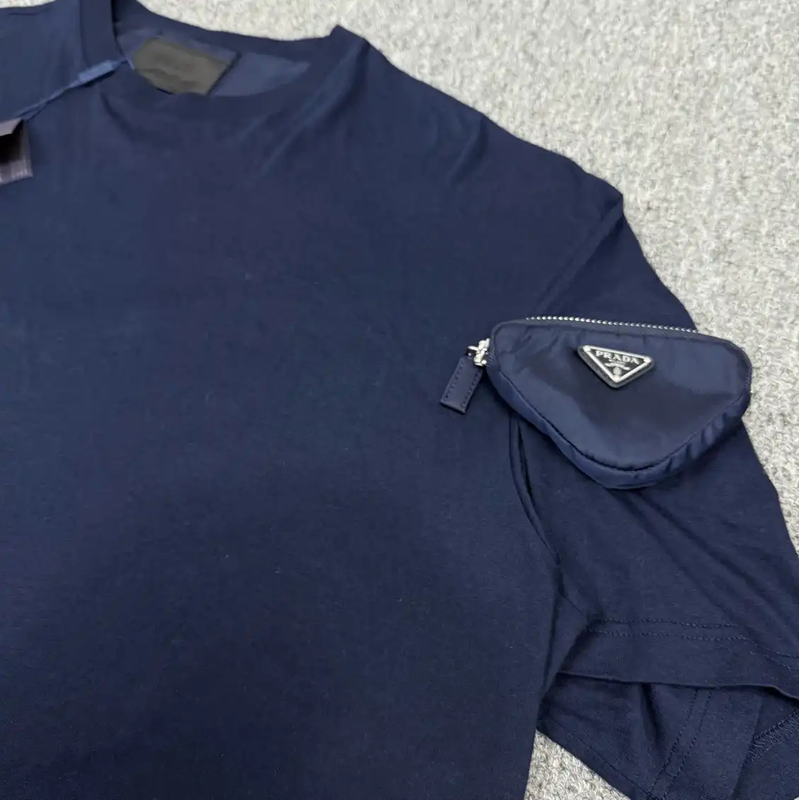 Prada M Size Blue Cotton Men's T-Shirt