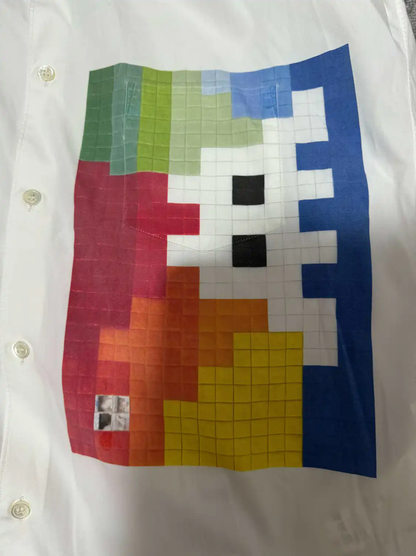 Comme des Garçons White Cotton Graphic Shirt 0089