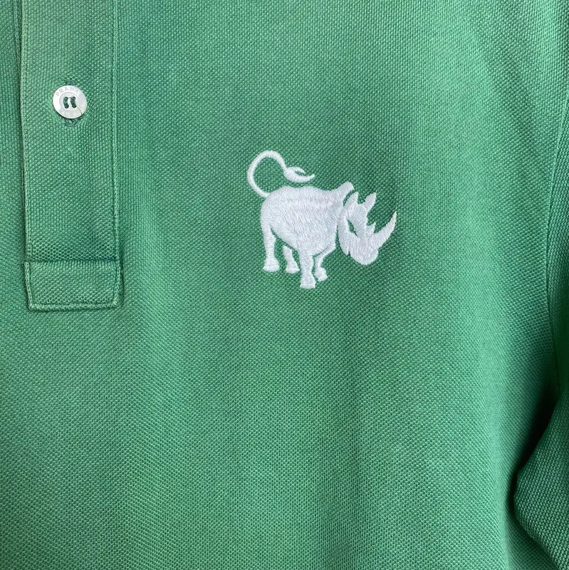 Prada Men's Summer Green Embroidered Polo