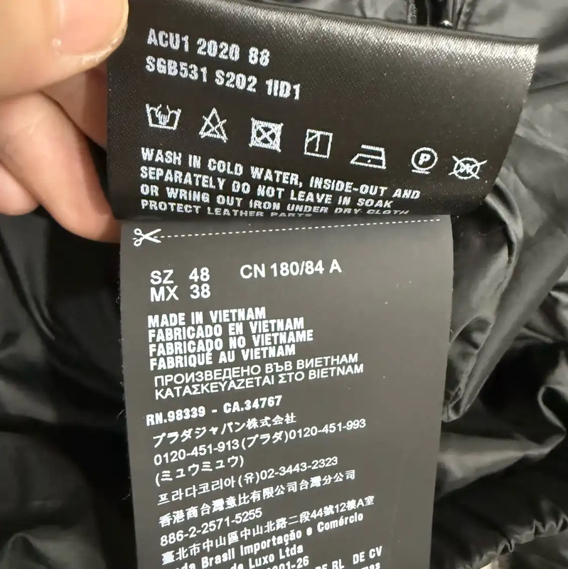 Prada Men's Black Down Jacket