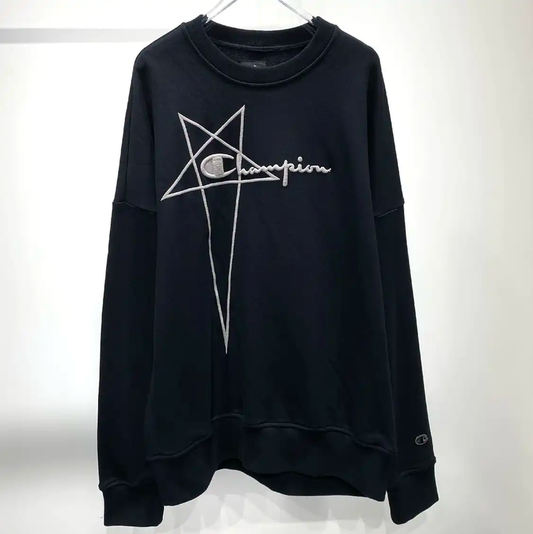 Rick Owens Black Cotton Men's Sweatshirt 0089