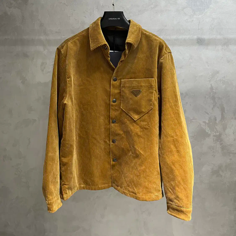 Prada Men's Mustard Cotton Shirt