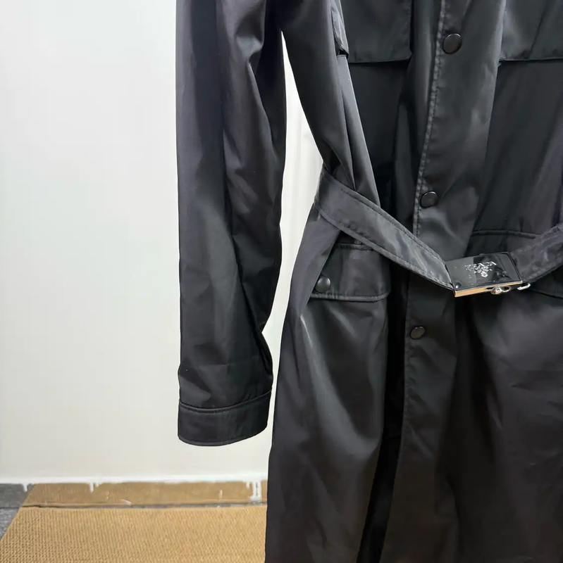 Prada Black Polyester Men's Outerwear Coat