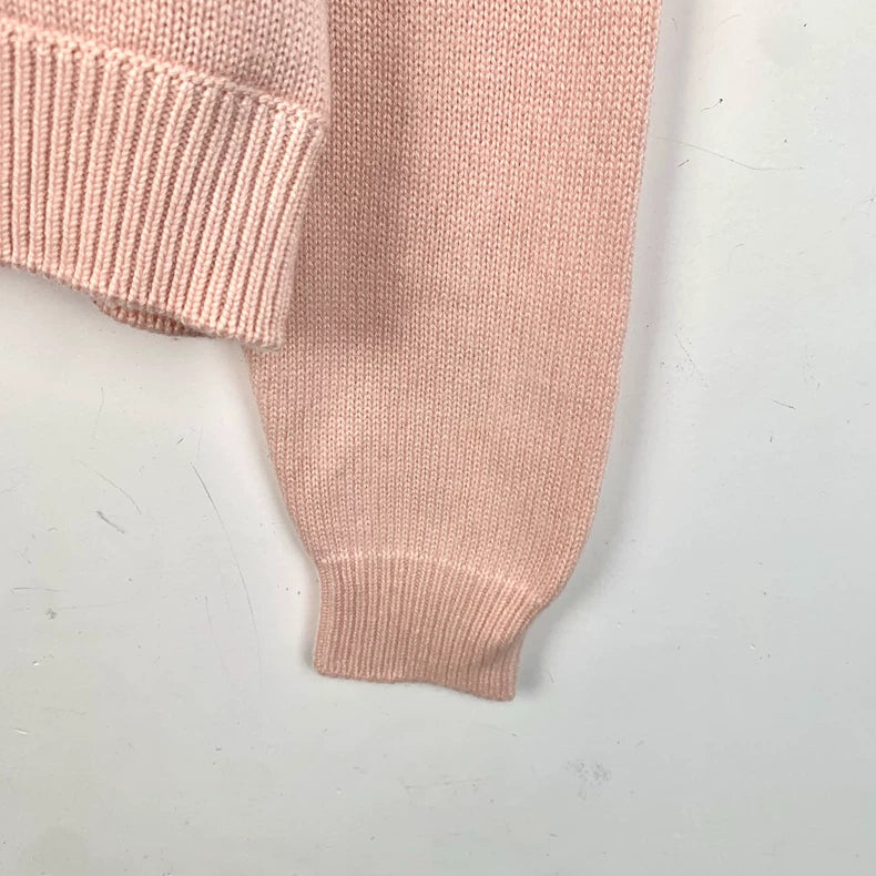 Pink Cat Embroidered Cashmere Sweater