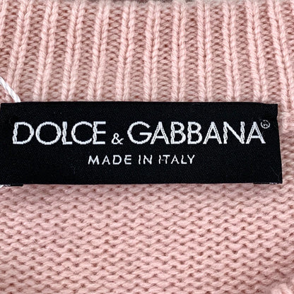 Pink Cat Embroidered Cashmere Sweater