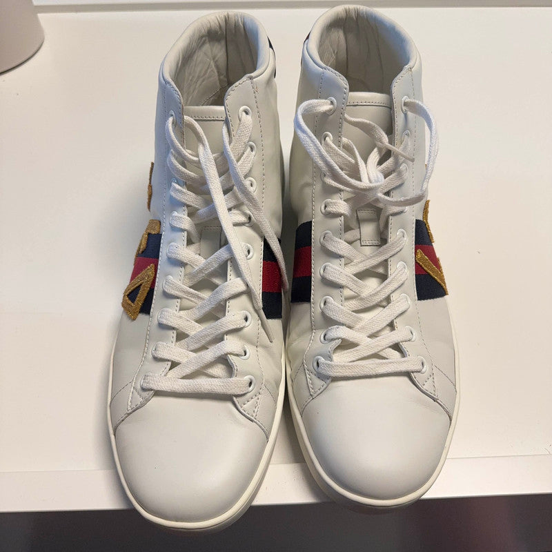 Gucci Ace Series High-Top Sneakers in White 0079
