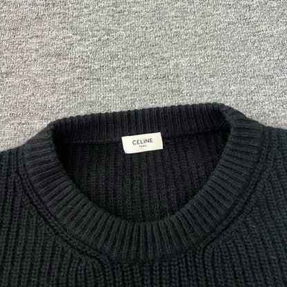 Celine Logo Wool Knit Sweater Size L