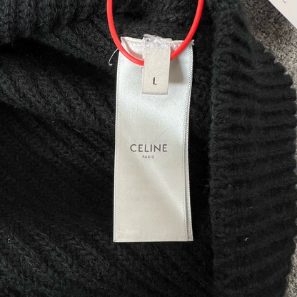 Celine Logo Wool Knit Sweater Size L