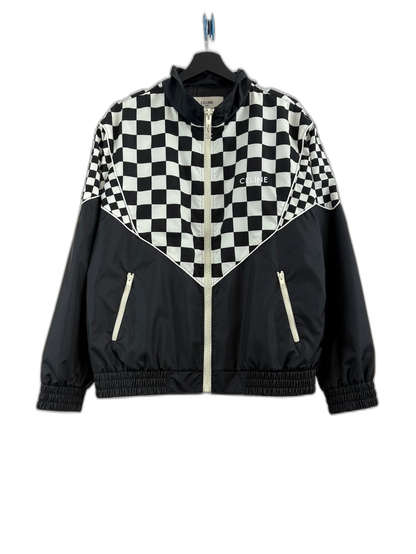 Celine Black and White Checkered Zip Jacket