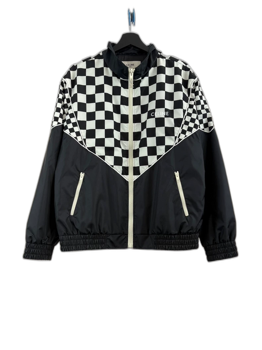 Celine Black and White Checkered Zip Jacket