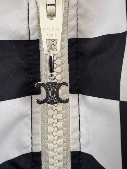 Celine Black and White Checkered Zip Jacket