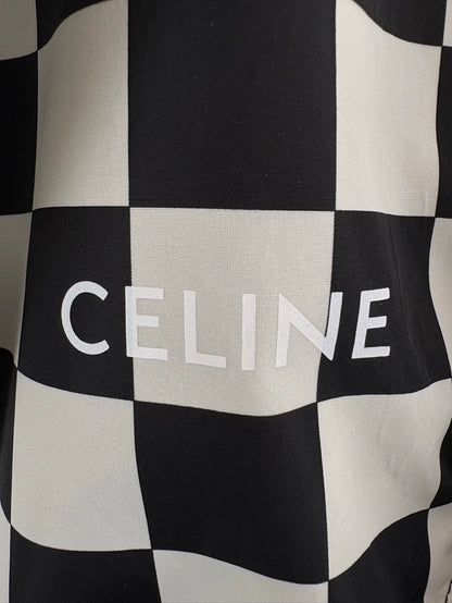 Celine Black and White Checkered Zip Jacket