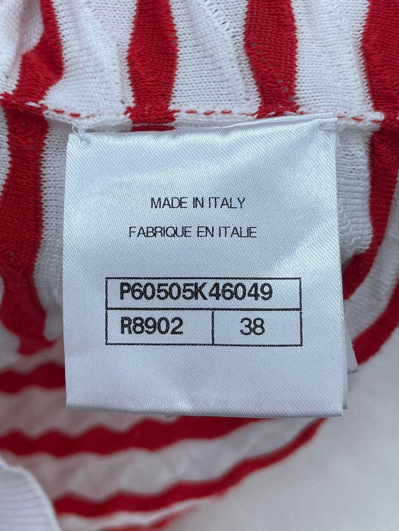 Chanel Striped Short Sleeve Polo Shirt