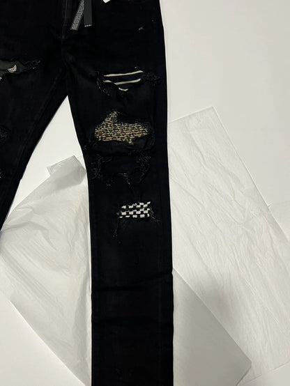 Amiri Leopard Print Slim Fit Jeans
