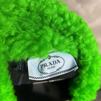 Prada Black and Green Knitted Jacket with Logo