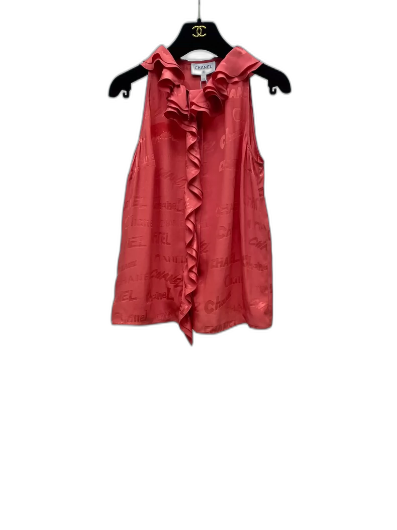 Chanel Pink Silk Sleeveless Top