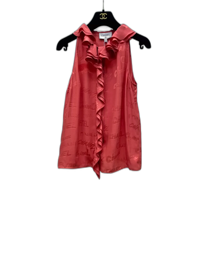 Chanel Pink Silk Sleeveless Top