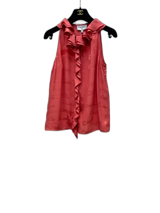 Chanel Pink Silk Sleeveless Top