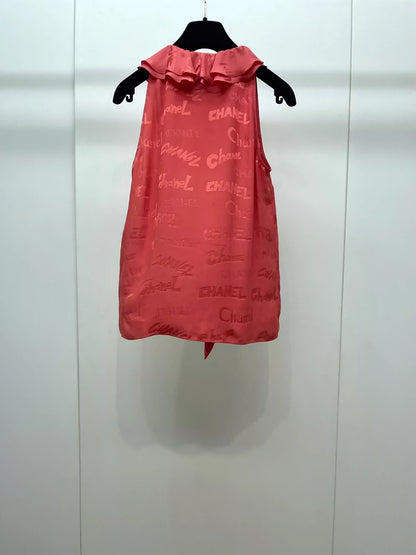 Chanel Pink Silk Sleeveless Top