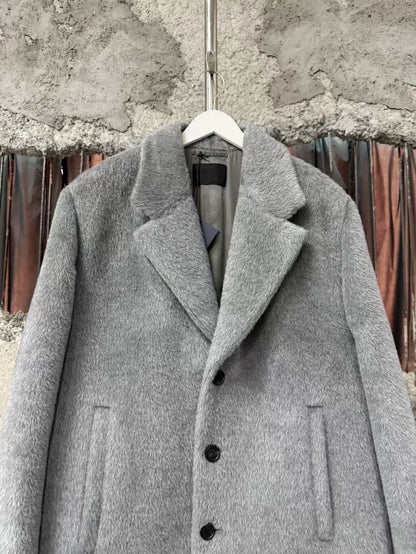 Prada Gray Overcoat Size 48 Brand
