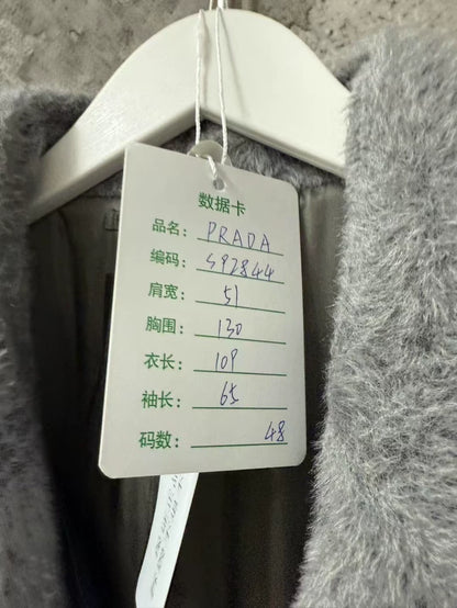 Prada Gray Overcoat Size 48 Brand