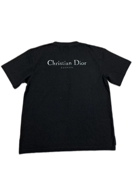 Dior Distressed Letter Short Sleeve T-shirt